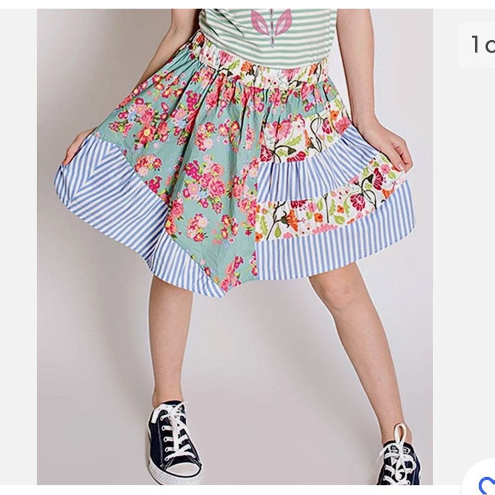 Matilda Jane 435 Badminton skirt boho floral stripe